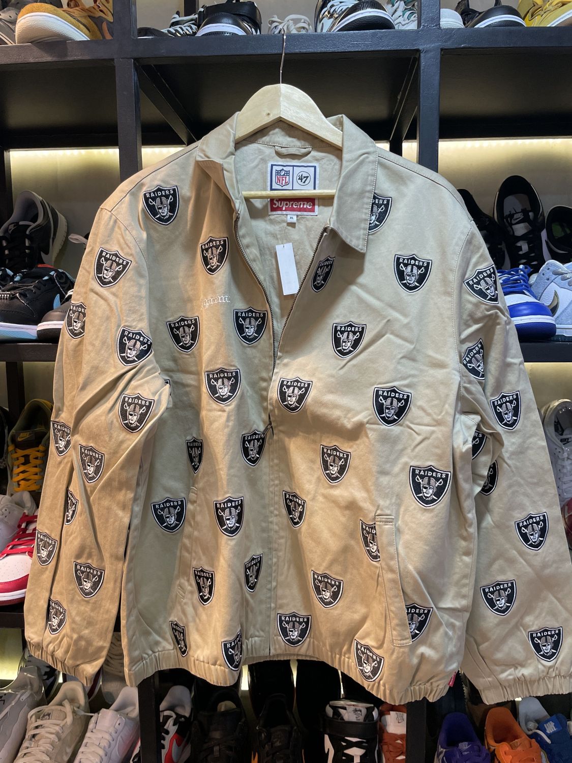 17182 - Supreme NFL x Raiders x 47 Embroidered Harrington Jacket