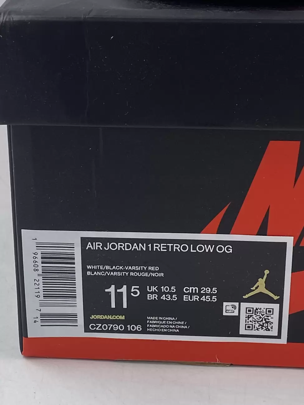 34627 - Jordan 1 Retro Low OG Black Toe (2023) | Item Details - AfterMarket