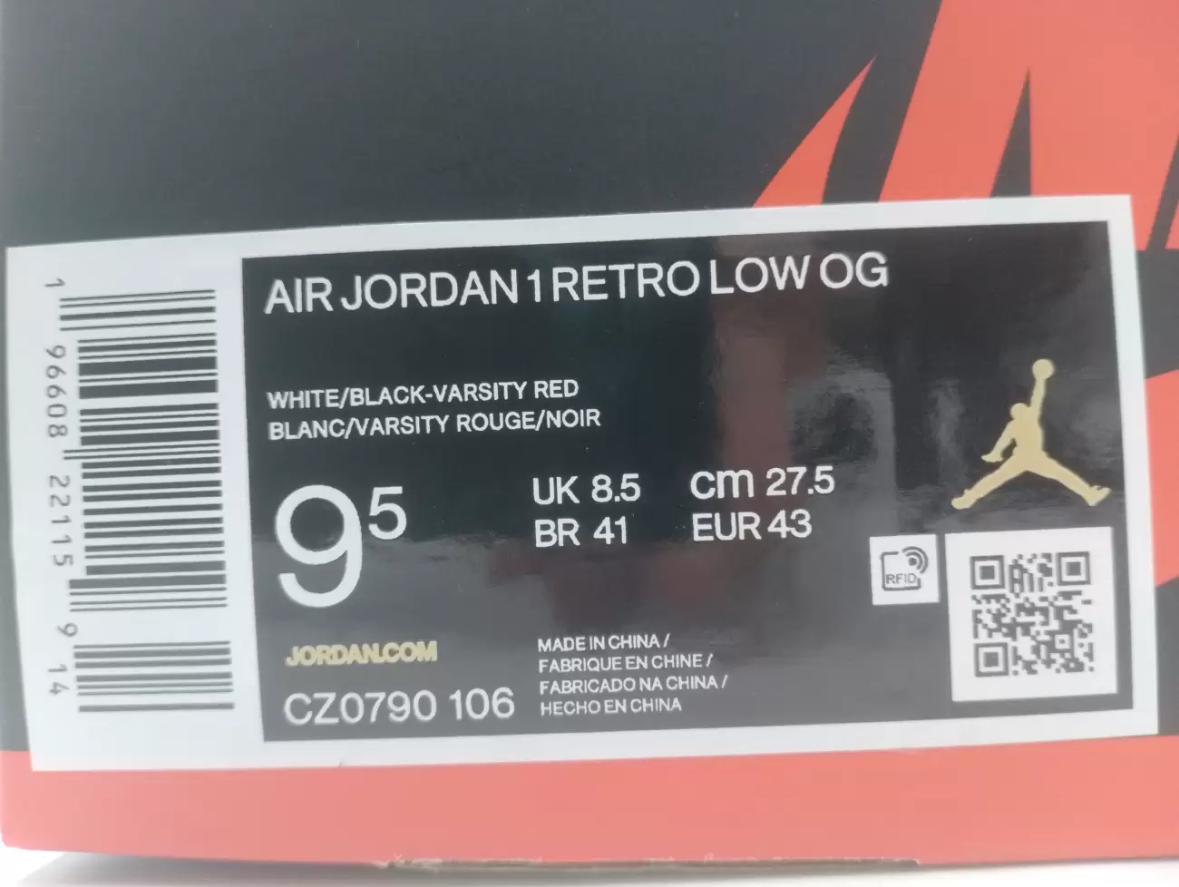 43578 - Jordan 1 Retro Low OG Black Toe (2023) | Item Details - AfterMarket