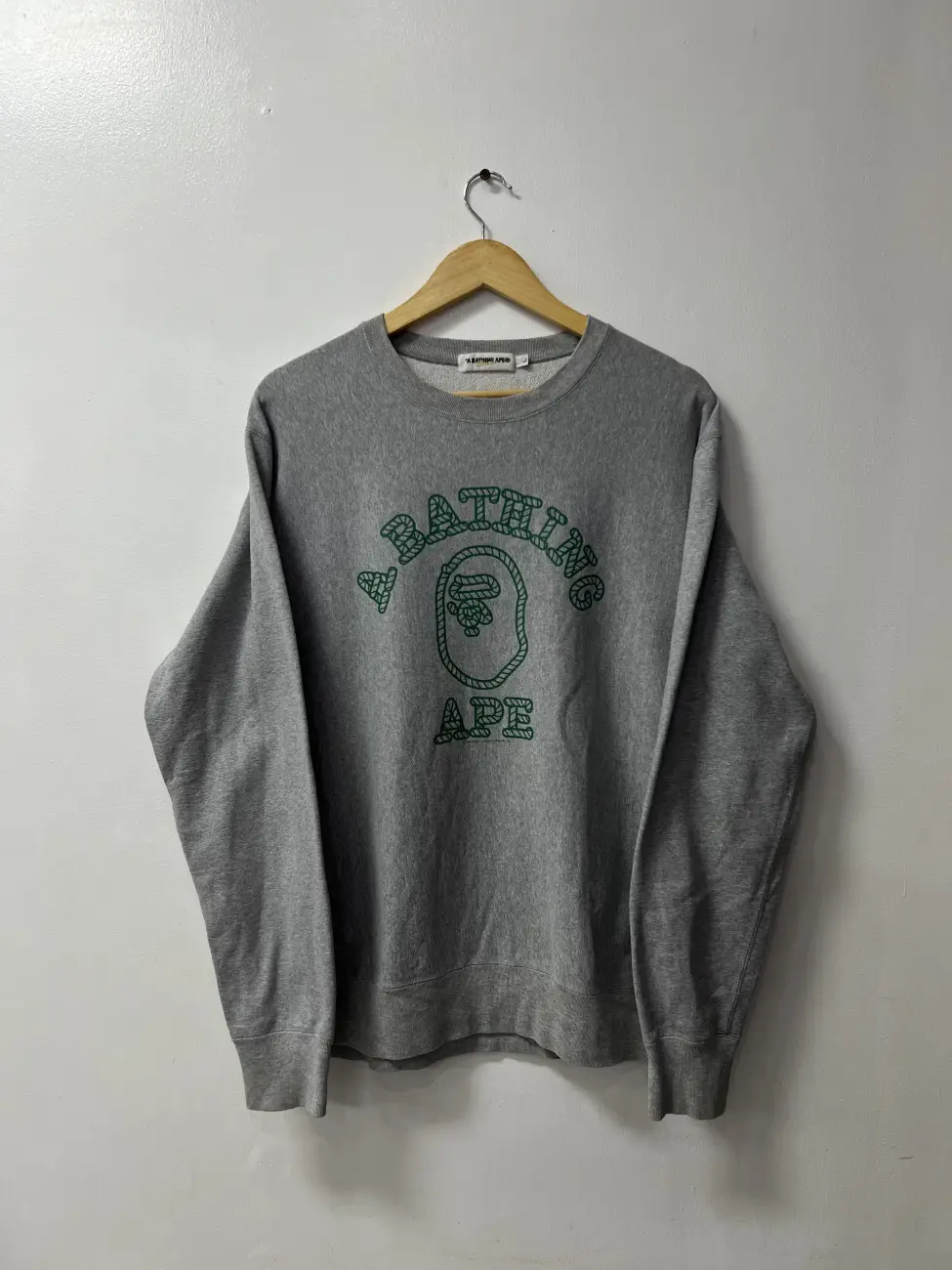 56785 - Bape Rope College Grey Crewneck | Item Details - AfterMarket